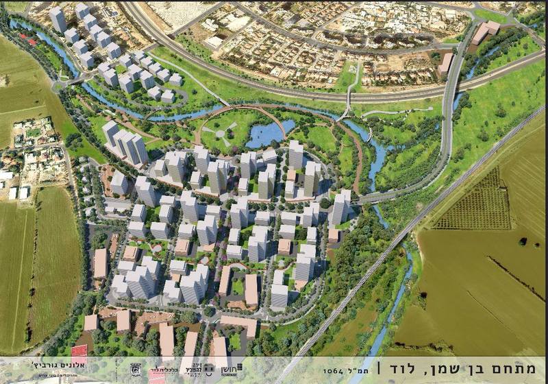 הדמיה של פרויקט בן שמן האיכותי ממעוף הציפור - אלונים גורביץ´ אדריכלים.