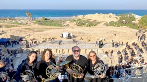נגני תזמורת הבוגרים של לוד השתתפו בהפקת "קונצרט המולדת" בקיסריה