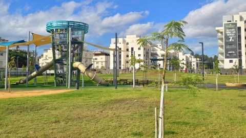 עיריית לוד חנכה 7 פארקים וגני משחקים בשכונת קדמת ניר צבי החדשה והמפוארת