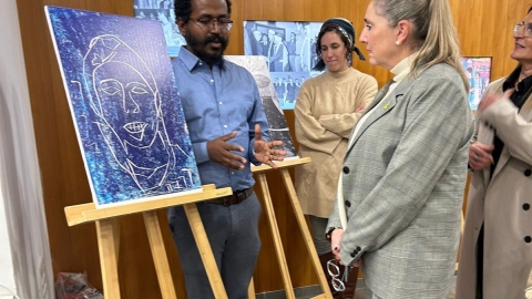 לוד בבית נשיא המדינה בירושלים!  קהילת האמנים "הינשוף" נפגשה עם האזרחית מס' 1