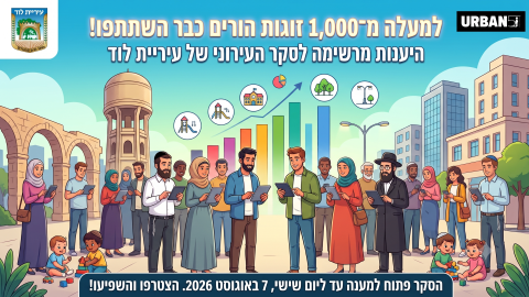 יותר מהרצליה וראשון לציון: למעלה מ-1,000 זוגות הורים כבר השתתפו - היענות מרשימה לסקר העירוני של עיריית לוד