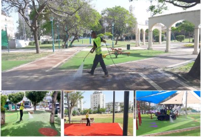 ניקיון יסודי וחיטוי מנגיף ה'קורונה': הפארקים בלוד מוכנים לתושבים