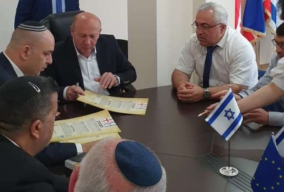 משלחת מלוד בראשות יאיר רביבו בטקס חידוש הברית עם העיר גורי בגיאורגיה
