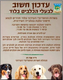 עדכון חשוב לבעלי כלבים בלוד: בשרות הווטרינרי בלוד חוזרים לבצע חיסוני כלבת