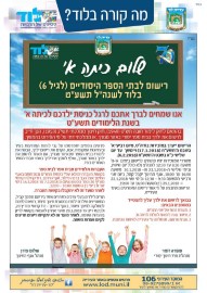 שלום כיתה א' - רישום לבתי הספר היסודיים לשנה"ל תשע"ט 2018