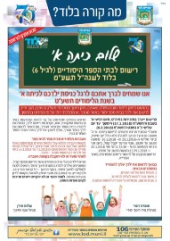מה קורה בלוד? ■ שלום כיתה א' – הבטיחו את לימודי ילדיכם בבית הספר שבאיזור מגוריכם.