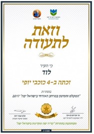 4 כוכבים ללוד בתחרות המקלט והמיגון במרחב האזרחי
