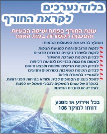 בלוד נערכים לקראת החורף. מס' פעולות שמומלץ לבצע