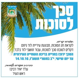 סכך לסוכות לתושבי לוד בלבד