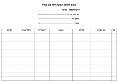 טפסי הרשמה ותקנון ליגת הכדורסל לבתי כנסת בלוד