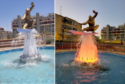 בהשקעה של 1.3 מיליון ₪: נחנכה מזרקת הגלשן בלוד