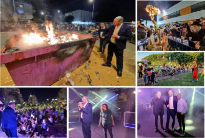 בעשרות מוקדים בלוד: אלפי תושבים השתתפו בחגיגות ל"ג בעומר