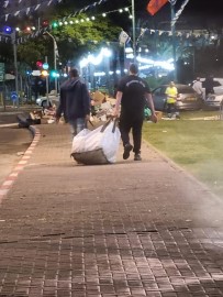 עובדי עיריית לוד עמלו עד אור הבוקר וניקו את מתחם חגיגות העצמאות