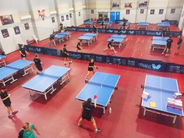 אימון של סגלי נבחרות ישראל בטניס שולחן במרכז הטניס בלוד