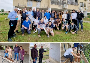 מתנדבי עיריית לוד שדרגו בנייני מגורים בגבעת הזיתים