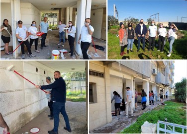 מיזם מיוחד בלוד: כניסות בניינים נצבעו ושופצו לצד גינון בשכונות הוותיקות